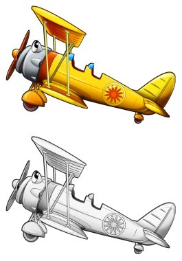 Coloring page - biplane clipart