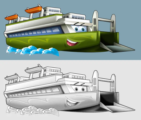 Desenho para colorir - barco — Fotografia de Stock