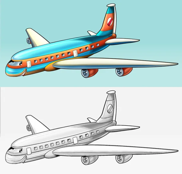 Kleuren pagina - vliegtuig — Stockfoto
