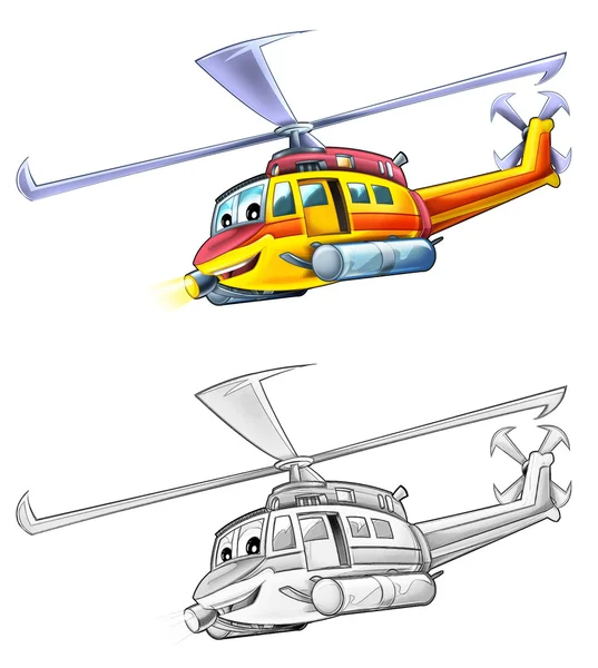 Kleuren pagina - helikopter — Stockfoto