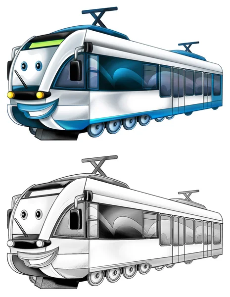 Página para colorear - tren —  Fotos de Stock