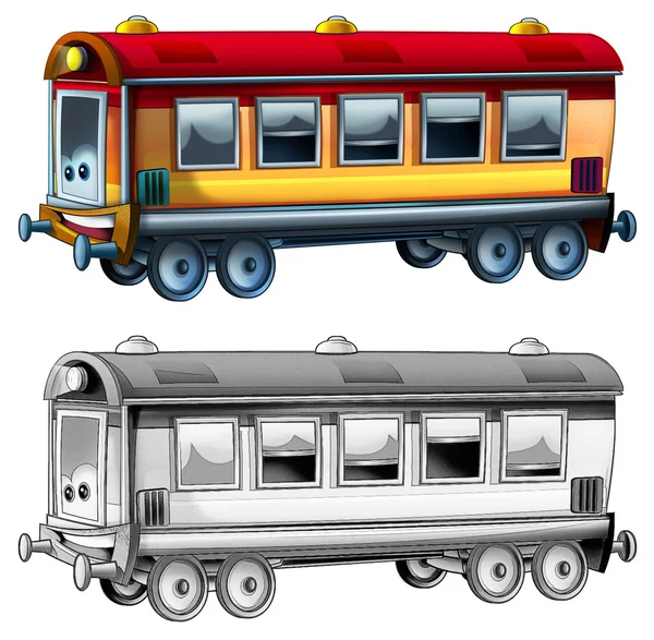 Coloring page - train — Stock Photo, Image