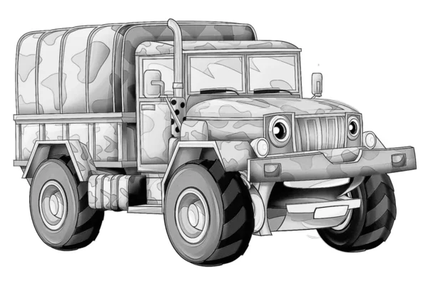 Coloring page - military truck — Stock Photo, Image