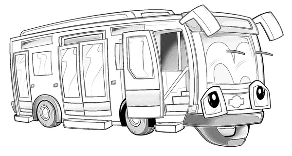 Desenho para colorir - autocarro — Fotografia de Stock