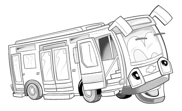 Desenho para colorir - autocarro — Fotografia de Stock