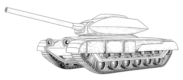 Coloring page - tank — Stock Photo, Image