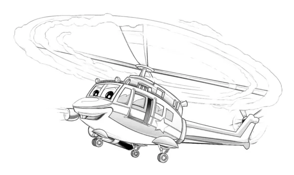 Coloring page - helicopter — Stock Photo, Image
