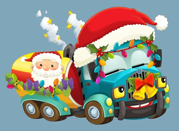 Cartoon-Weihnachtsauto — Stockfoto