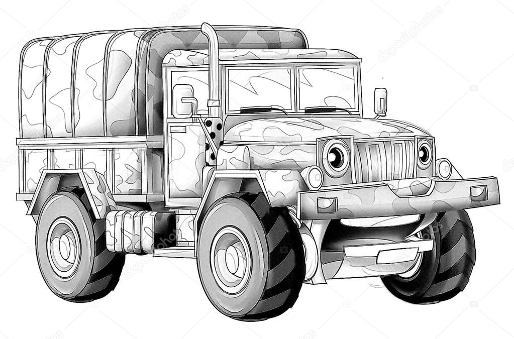 Coloring page - military truck