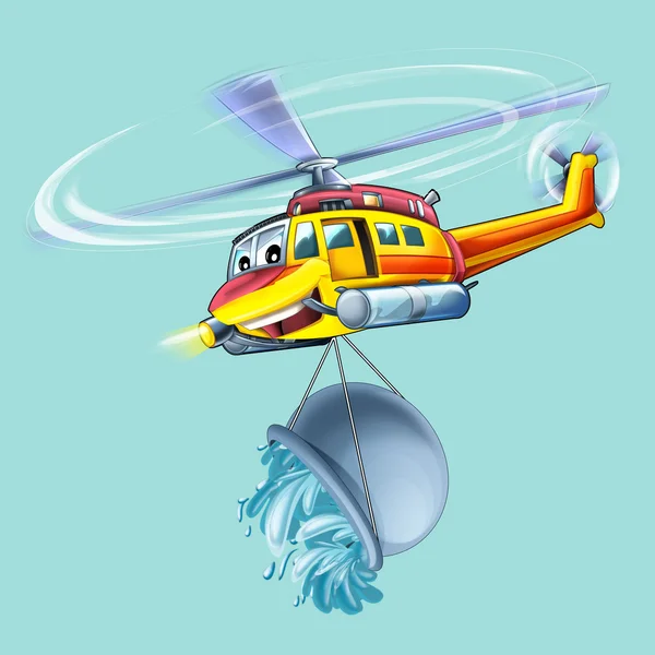 Cartoon fire helicopter — Stock Photo, Image
