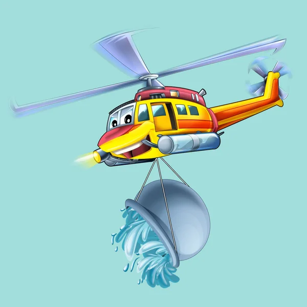 Карикатурный пожарный вертолет — стоковое фото