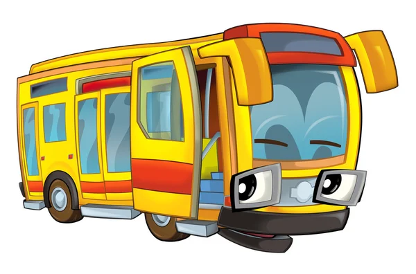 Joyeux dessin animé - bus - caricature — Photo