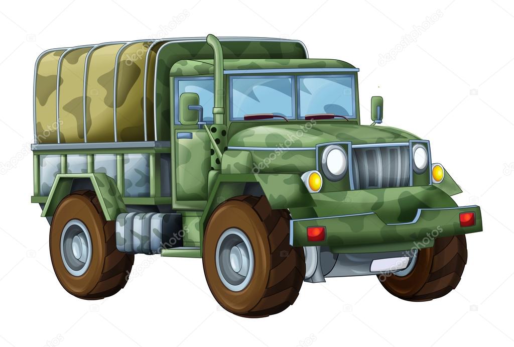 Cartoon military truck
