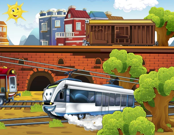 Cartoon trains — Stock Photo, Image