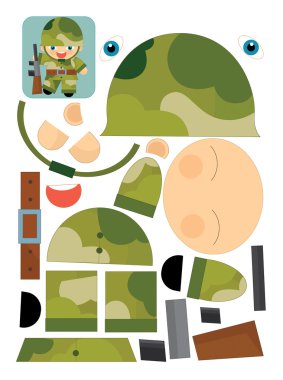 Çizgi film egzersiz makas ile kesme