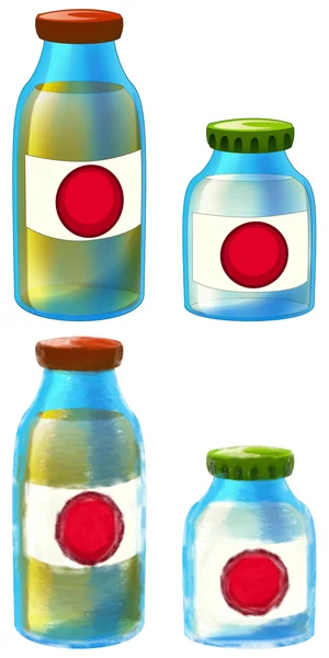 Cartoon medicine bottles — Stock Photo, Image