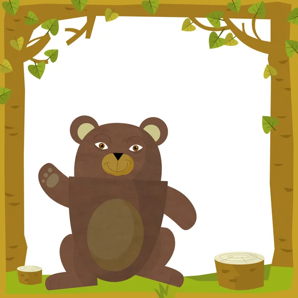 Urso no quadro dos desenhos animados — Fotografia de Stock
