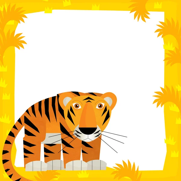 Tiger in Cartoon frame — Stock Photo, Image