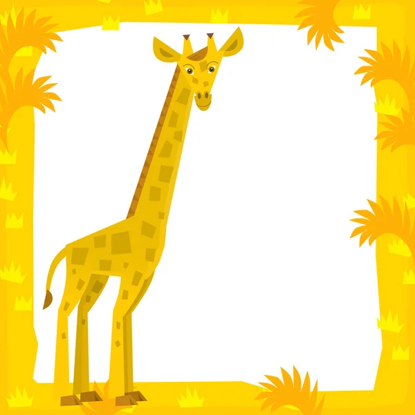 Giraffe in Cartoon frame — Stock Photo, Image