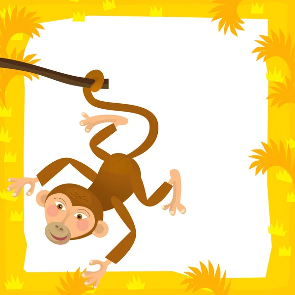 Macaco no quadro dos desenhos animados — Fotografia de Stock
