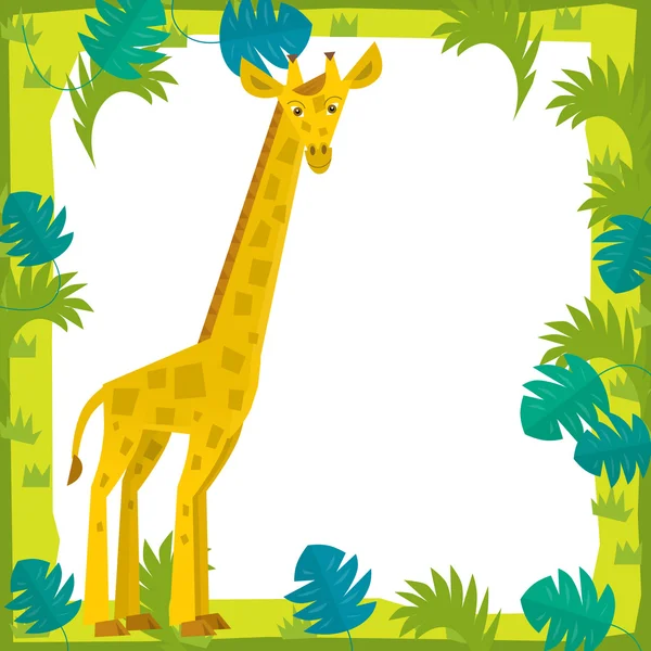 Giraffe in Cartoon frame — Stock Photo, Image