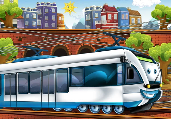 Cartoon fast train — Stock Photo, Image