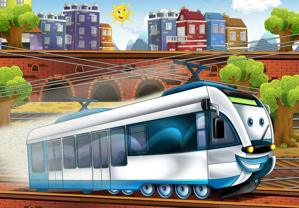 Карикатурный скоростной поезд — стоковое фото