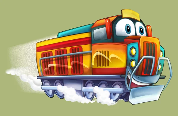 Comboio elétrico dos desenhos animados — Fotografia de Stock