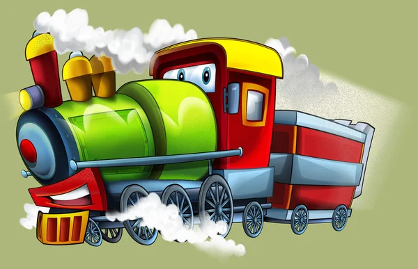 Kreslený parní vlak — Stock fotografie