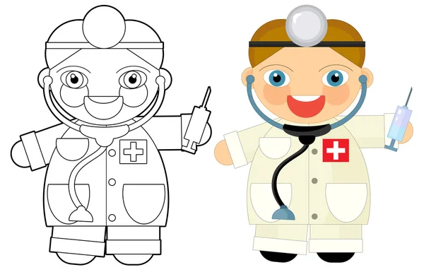 Personagem dos desenhos animados - médico — Fotografia de Stock