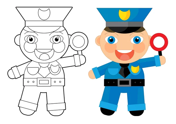Cartoon karakter - politieagent — Stockfoto