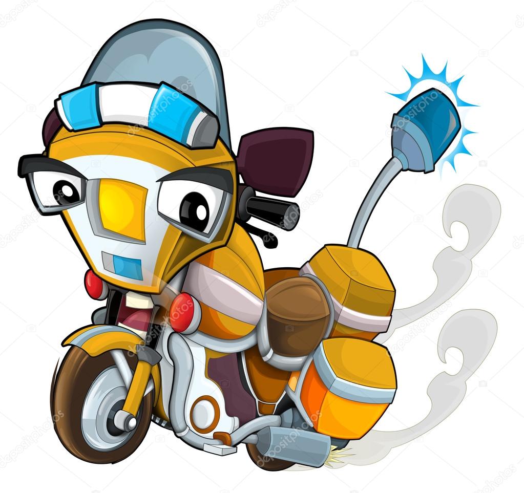 Personagem Desenho Animado Divertido Moto Ilustração fotos, imagens de ©  julos #187505312