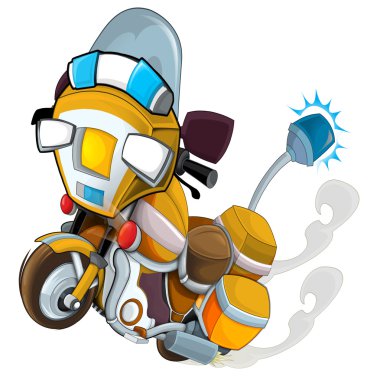 Çizgi film motosiklet illüstrasyon