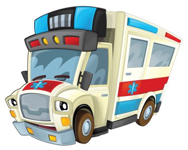 Çizgi film ambulans illüstrasyon