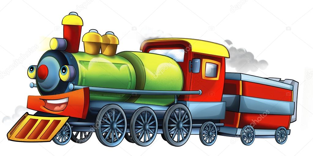 Cartoon steam train