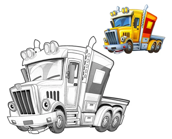 Kreskówka ciężarówka - karykatura — Zdjęcie stockowe