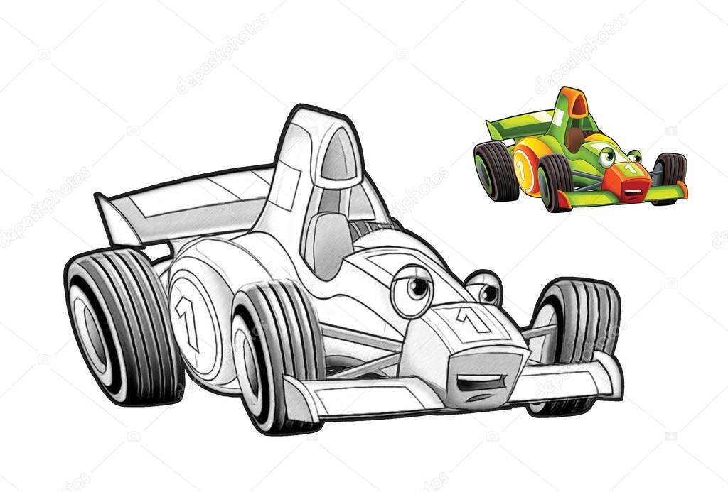 Desenho de Corridas de carros para colorir