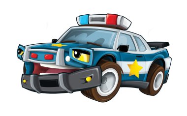karikatür polis arabası