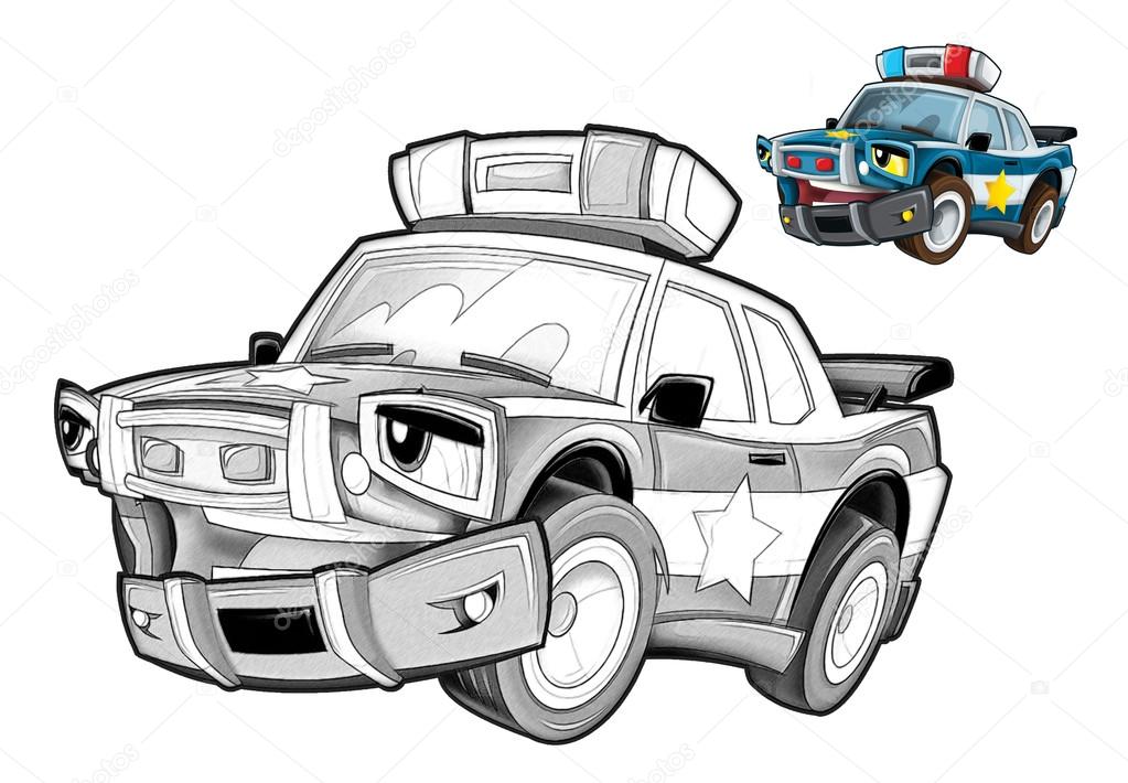 Cartoon police car Stock Photo by ©illustrator_hft 74570349