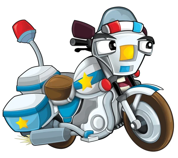 Cartoon police motorcycle