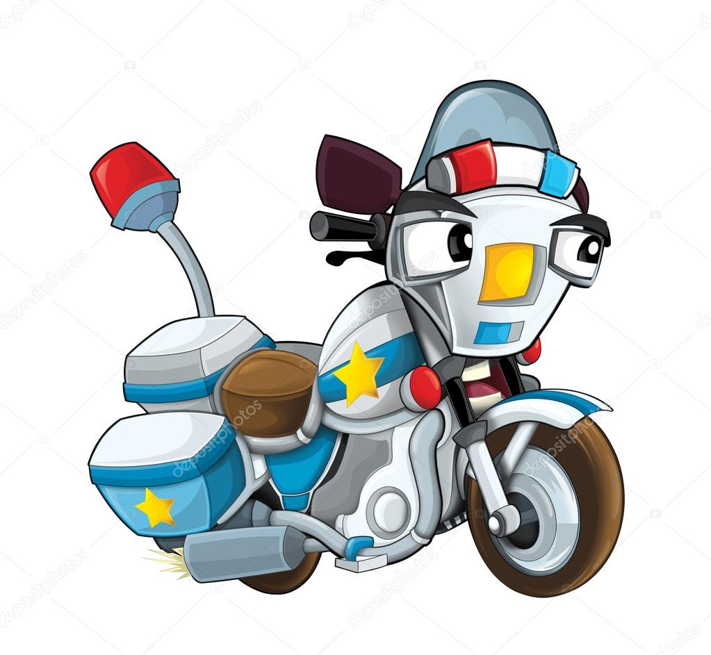 Cartoon police motorcycle Stock Photo by ©illustrator_hft 74683559
