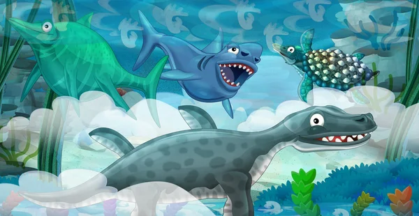 Подводный мир динозавров — стоковое фото