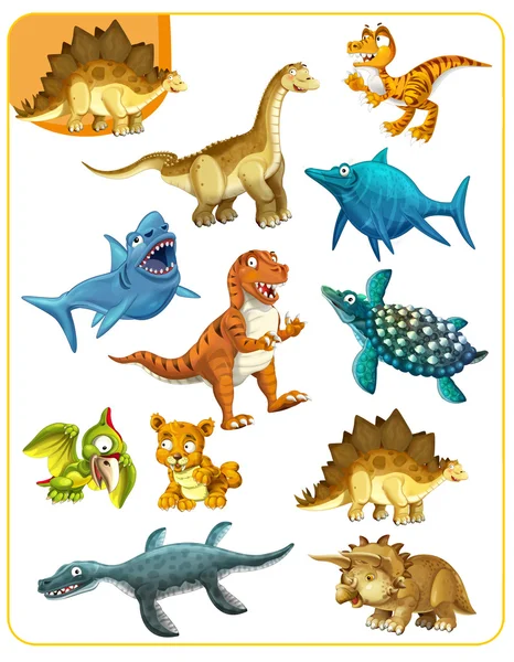 Dinossauros dos desenhos animados - jogo de correspondência — Fotografia de Stock