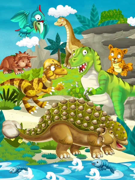 Cartoon dinosaur land — Stockfoto