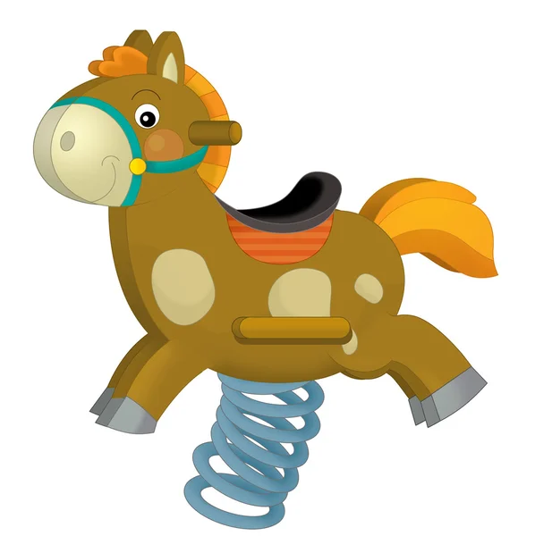 Cavallo a dondolo cartone animato — Foto Stock