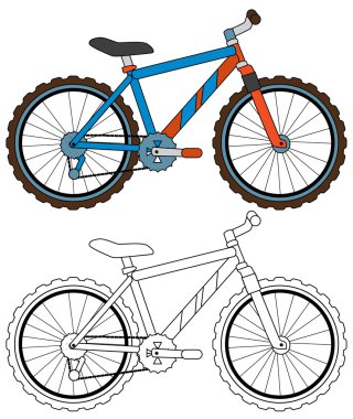 Çizgi film Bisiklet - sayfa boyama