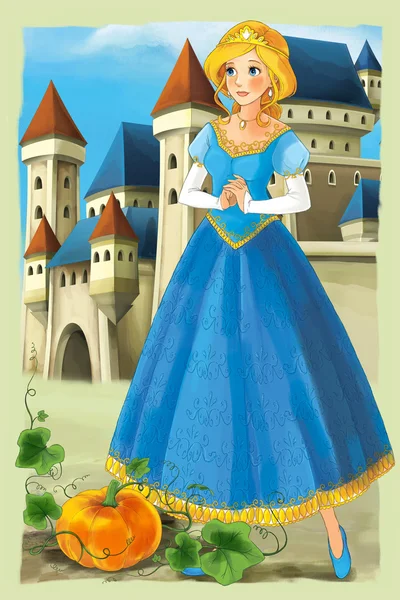 Sarjakuva kohtaus - prinsessa — kuvapankkivalokuva