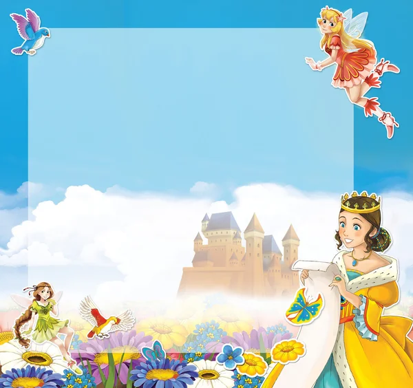 राजकुमारी सह कार्टून फ्रेम — स्टॉक फोटो, इमेज
