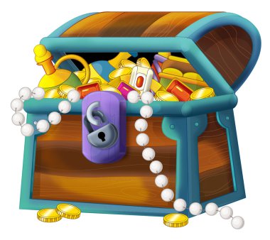 Çizgi film element - hazine sandığı