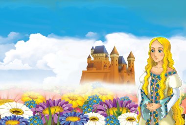 Prenses ile karikatür çerçeve